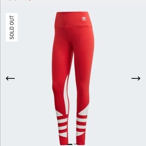 Adidas originals red large logo leggings